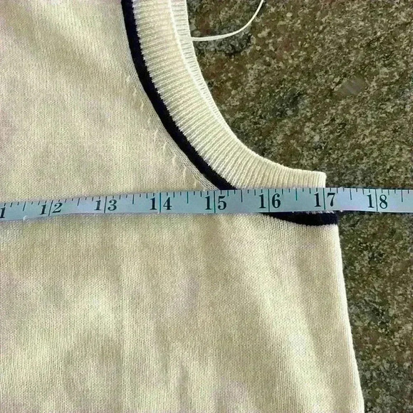 EUC Court & Rowe Cotton & Silk Tipped Sleeveless Sweater Vest Tennis Prep - Picture 6 of 7